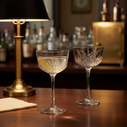 Nick & Nora Cocktail Glass – 1930s New York Speakeasy 2 - Piece Set (Gift Box Collection) - HISTORY COMPANY