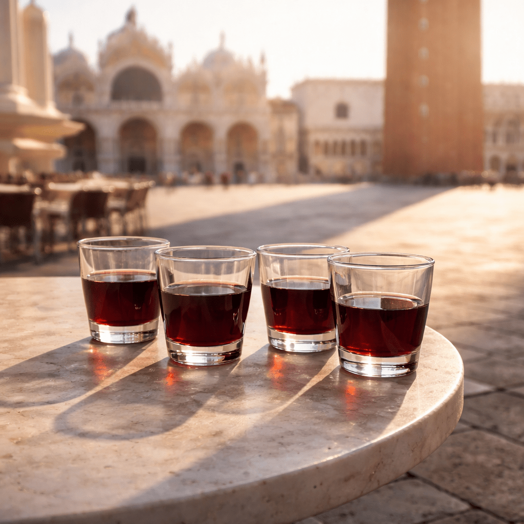 Small Venetian wine glass inspired by wine served in the shade