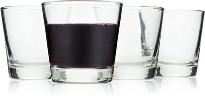HISTORY COMPANY - Ombra di Vino Italian Stemless Wine Glasses, set of 4 inspired by vintage Venetian glassware. 