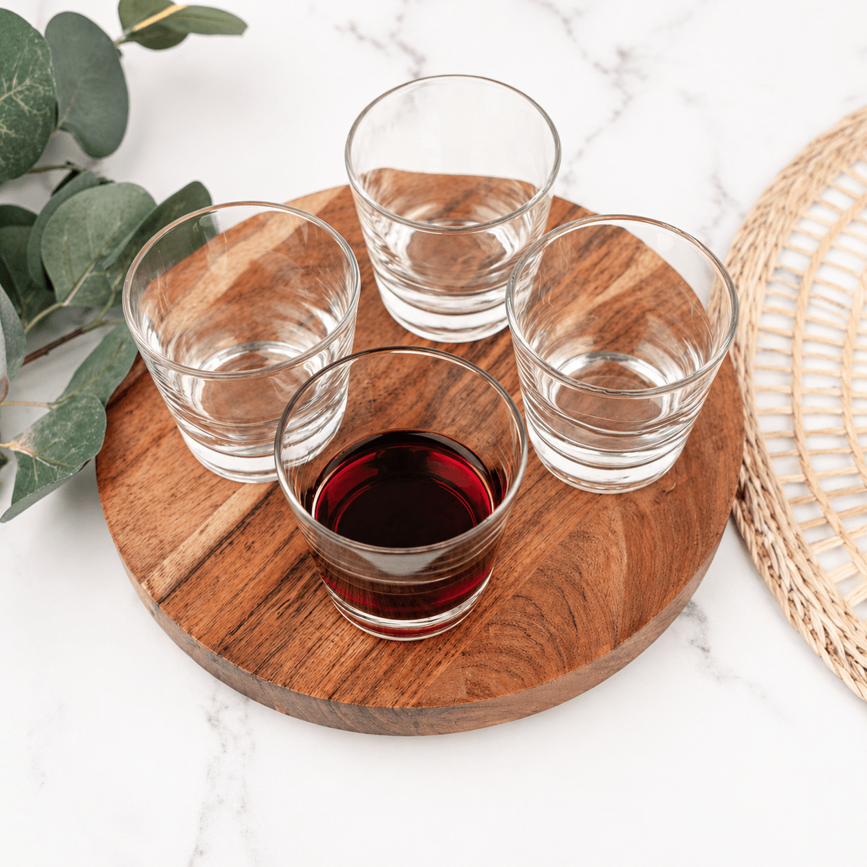"Ombra di Vino" Traditional Italian Stemless Wine Glass of Venice, 4 - Piece Set (Gift Box Collection) - HISTORY COMPANY
