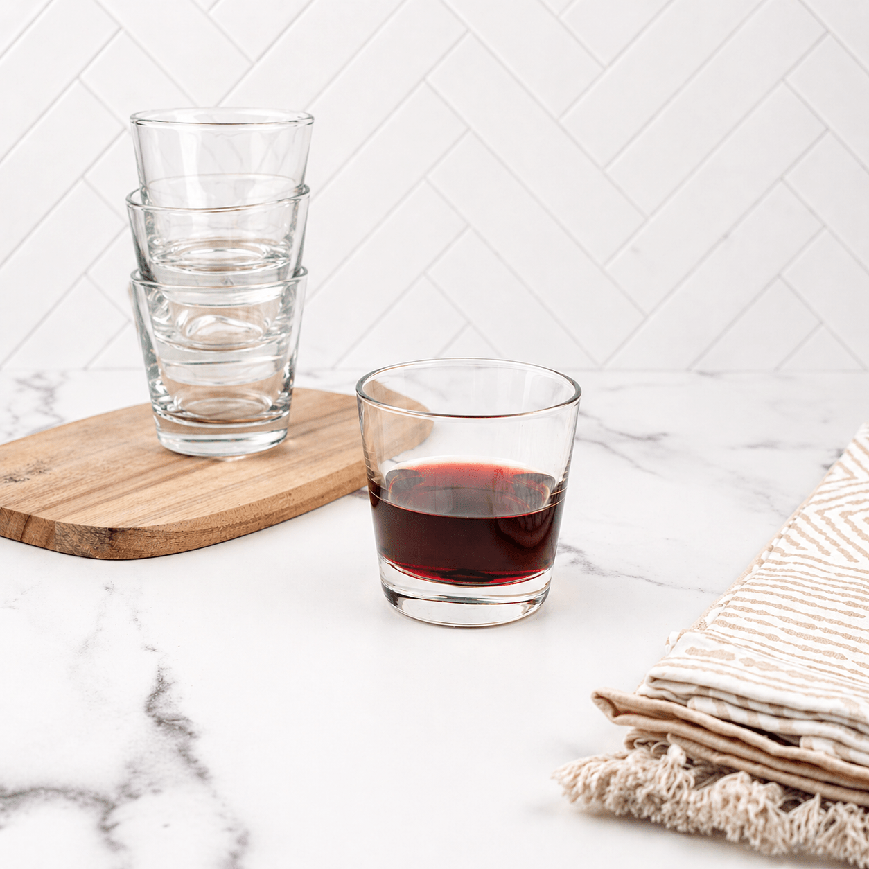 "Ombra di Vino" Traditional Italian Stemless Wine Glass of Venice, 4 - Piece Set (Gift Box Collection) - HISTORY COMPANY