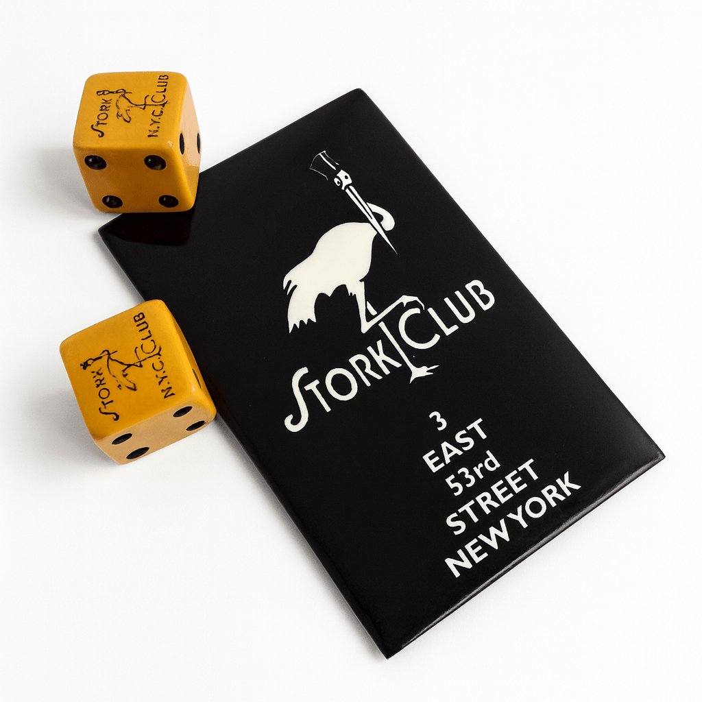 Original Stork Club “Pair of Dice” Set (Plus Stork Club Vanity Mirror) - HISTORY COMPANY