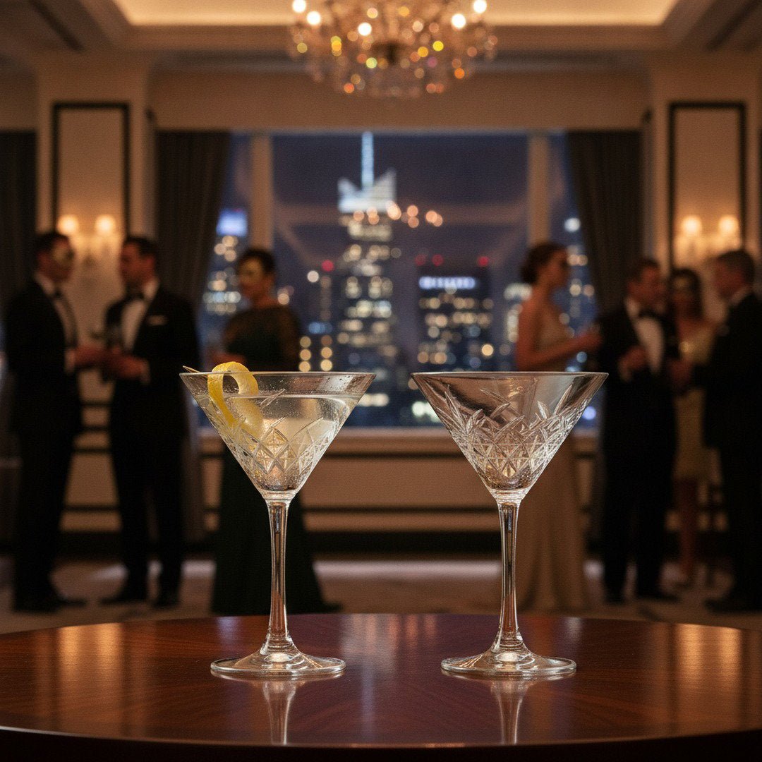 “Party of the Century” Martini Glass – Black and White Ball-Inspired, 2-Piece Set (Gift Box Collection) - HISTORY COMPANY