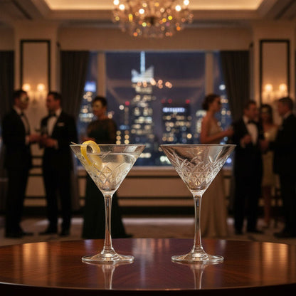 “Party of the Century” Martini Glass – Black and White Ball-Inspired, 2-Piece Set (Gift Box Collection) - HISTORY COMPANY