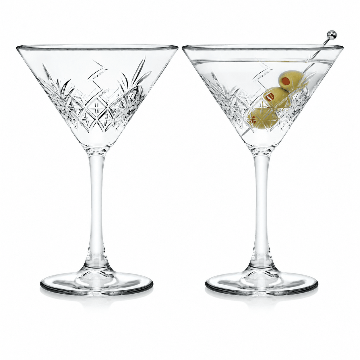 “Party of the Century” Martini Glass – Black and White Ball-Inspired, 2-Piece Set (Gift Box Collection) - HISTORY COMPANY