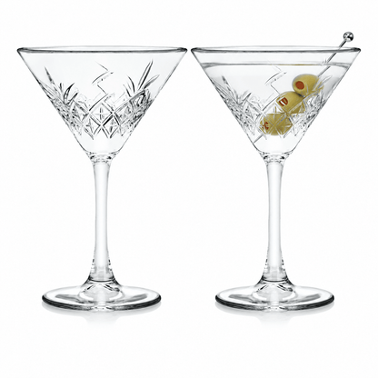“Party of the Century” Martini Glass – Black and White Ball-Inspired, 2-Piece Set (Gift Box Collection) - HISTORY COMPANY