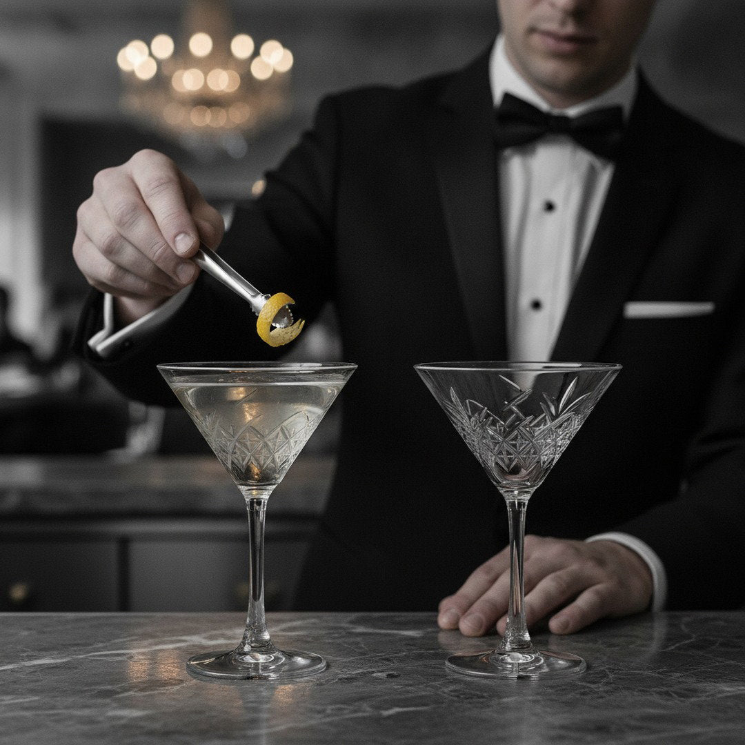 “Party of the Century” Martini Glass – Black and White Ball-Inspired, 2-Piece Set (Gift Box Collection) - HISTORY COMPANY