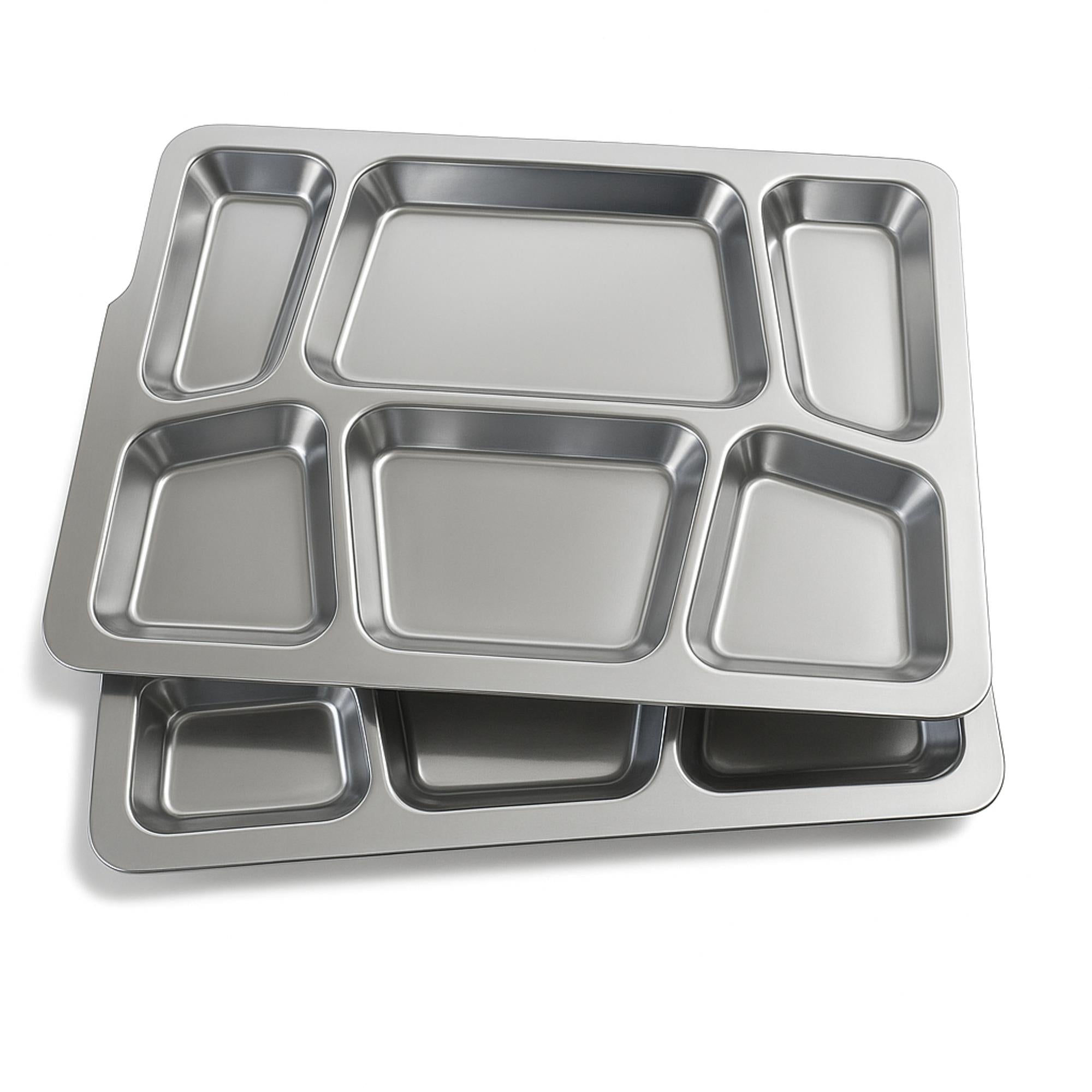 Less Mess Tray Prison-Style Stainless Steel Mess Tray Mid-Century Set of 2 – HISTORY ...