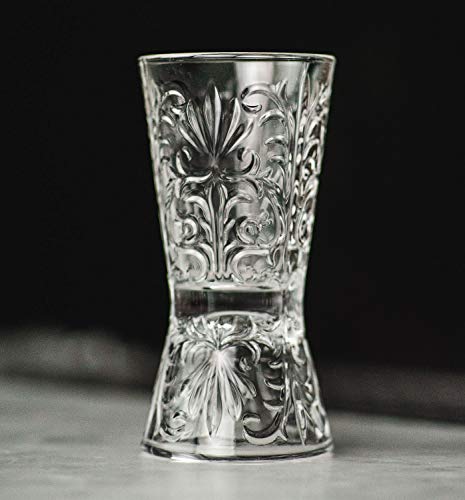 HISTORY COMPANY - Vintage Paris Hotel Bar Crystal Jigger – Handcrafted double-sided measuring tool for mixology.