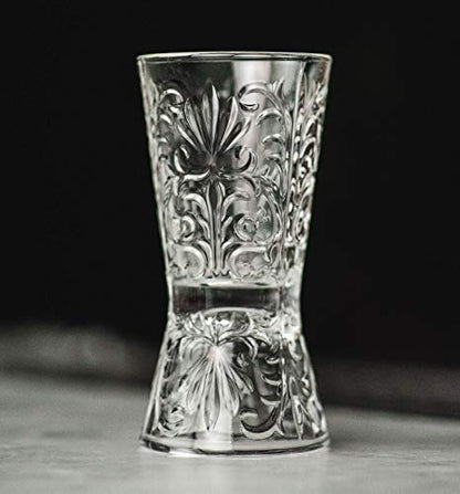 HISTORY COMPANY - Vintage Paris Hotel Bar Crystal Jigger – Handcrafted double-sided measuring tool for mixology.