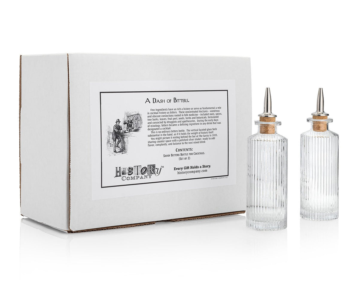 Savoy Bitters Bottle for Cocktails – Includes Dasher Top, 2 - Piece Set (Gift Box Collection) - HISTORY COMPANY