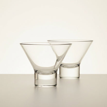 SS France “Bar de l’Atlantique” Stemless Martini Glass, 1962 Ocean Liner 2 - Piece Set (Gift Box Collection) - HISTORY COMPANY