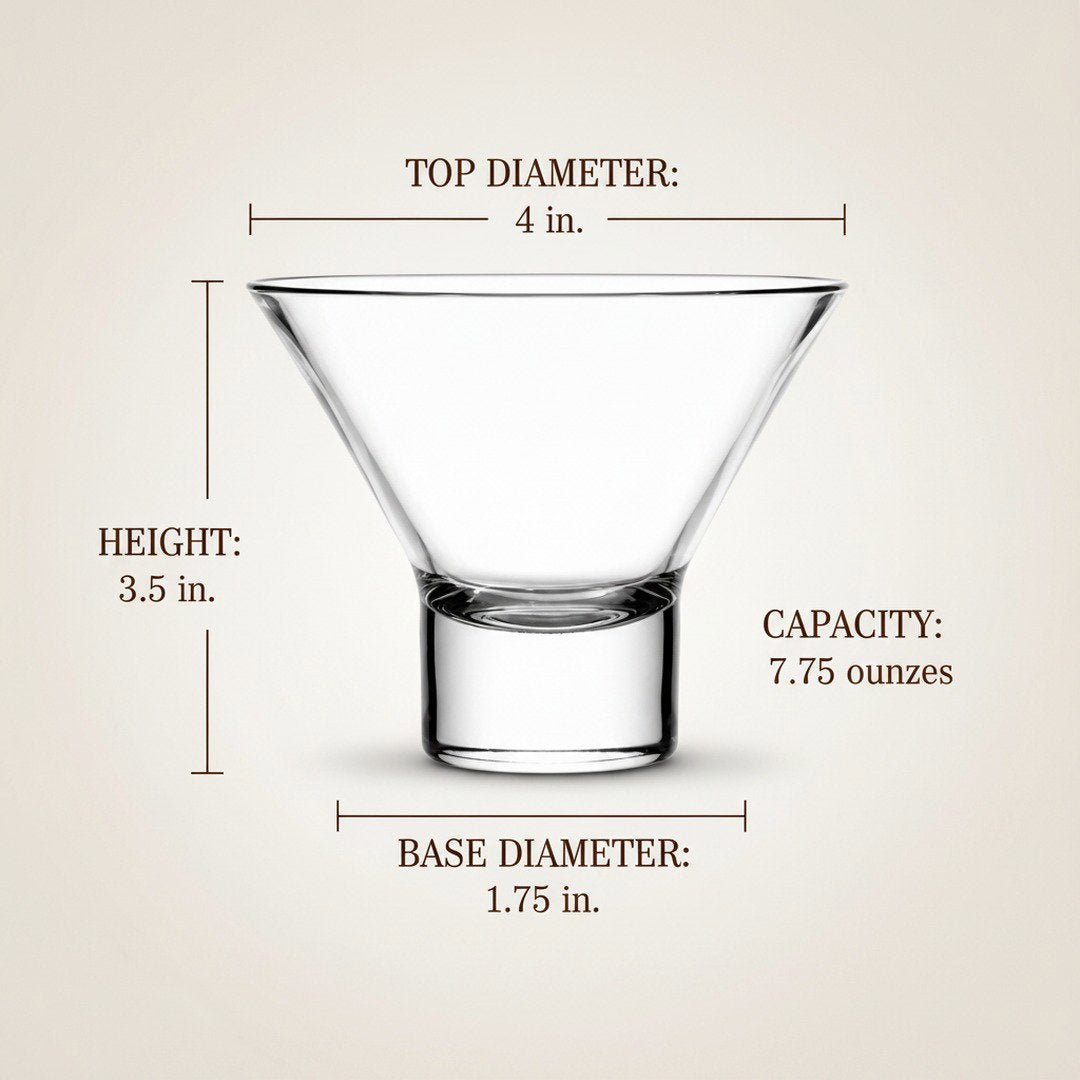 SS France “Bar de l’Atlantique” Stemless Martini Glass, 1962 Ocean Liner 2 - Piece Set (Gift Box Collection) - HISTORY COMPANY