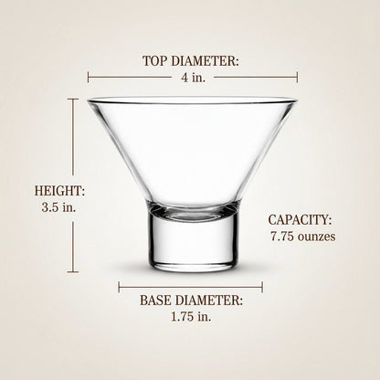 SS France “Bar de l’Atlantique” Stemless Martini Glass, 1962 Ocean Liner 2 - Piece Set (Gift Box Collection) - HISTORY COMPANY