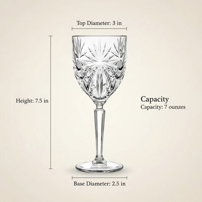 "Starburst - Cut" Crystal Nick & Nora Tall Cocktail Glass, 2 - Piece Barware Set (Gift Box Collection) - HISTORY COMPANY