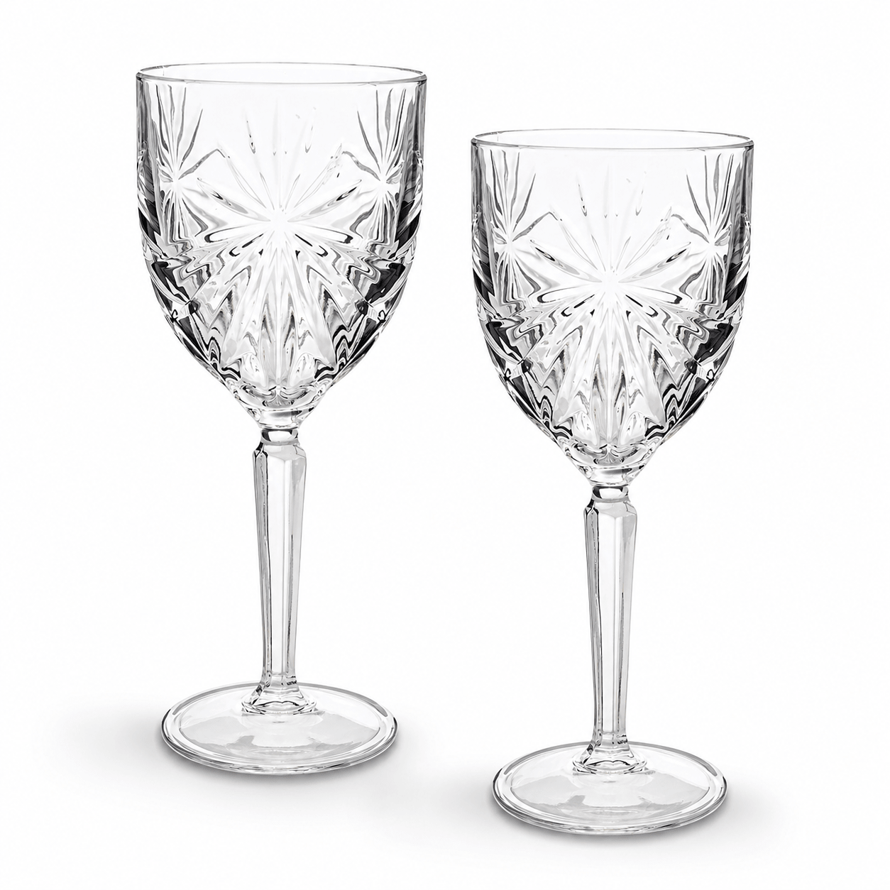 "Starburst - Cut" Crystal Nick & Nora Tall Cocktail Glass, 2 - Piece Barware Set (Gift Box Collection) - HISTORY COMPANY