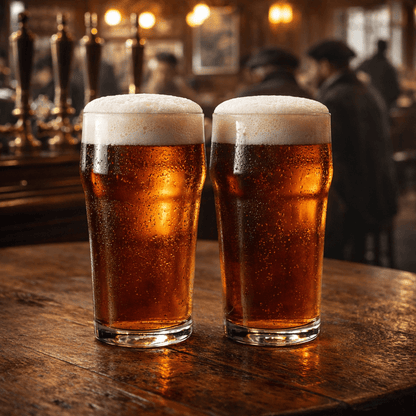 The 1913 “Hugo” British Pint Glass for Beer and Ale, 2 - Piece Set (Gift Box Collection) - HISTORY COMPANY