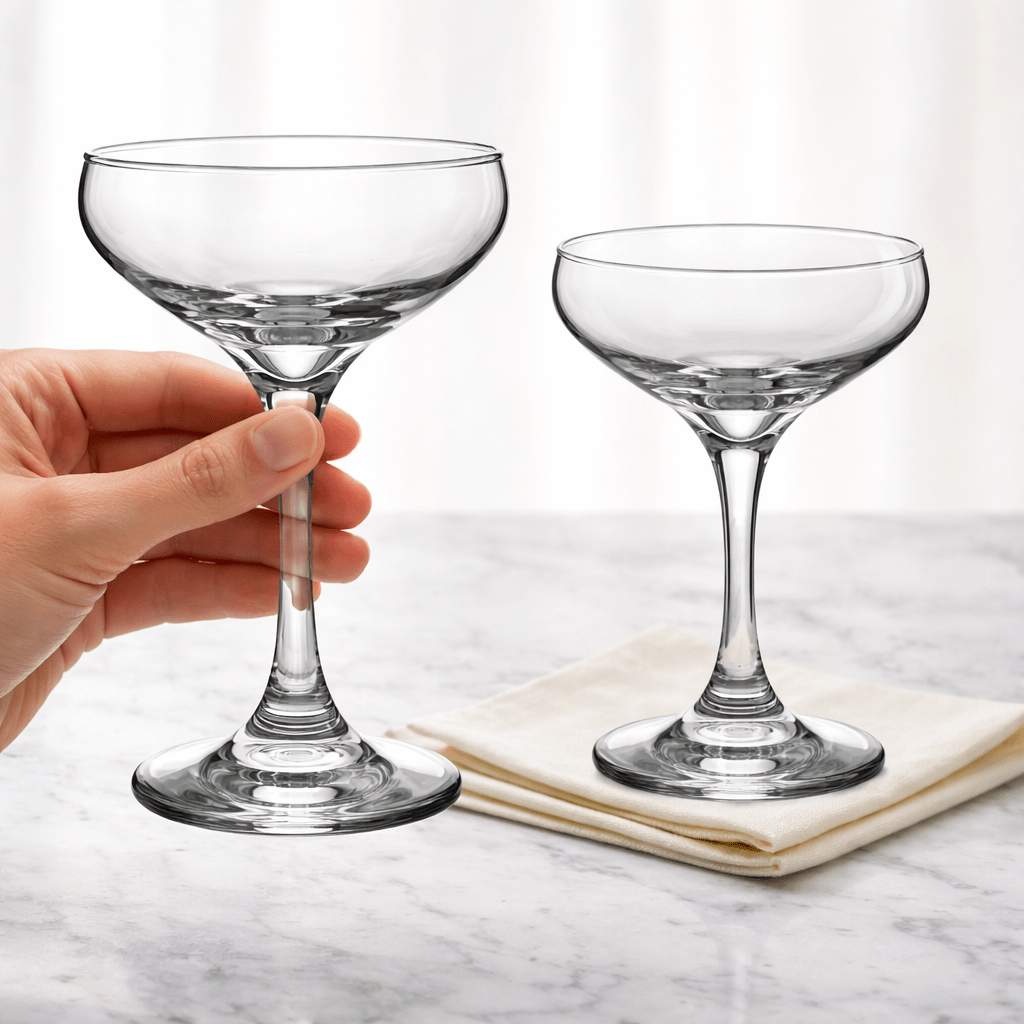 1930 Literary Round Table Cocktail Coupe Glass 2-Piece Set