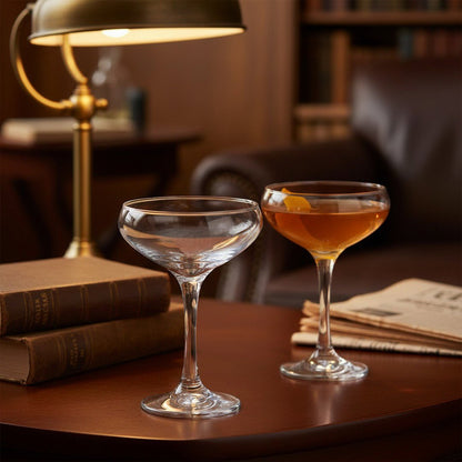 The 1930 "Algonquin Round Table" Classic Cocktail Coupe Glass, 2 - Piece Set (Gift Box Collection) - HISTORY COMPANY