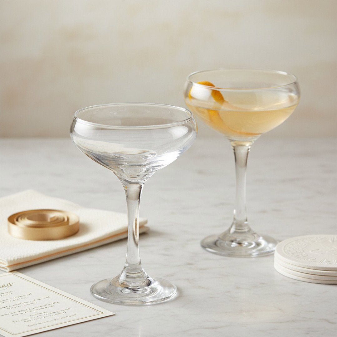 1930 Literary Round Table Cocktail Coupe Glass 2-Piece Set