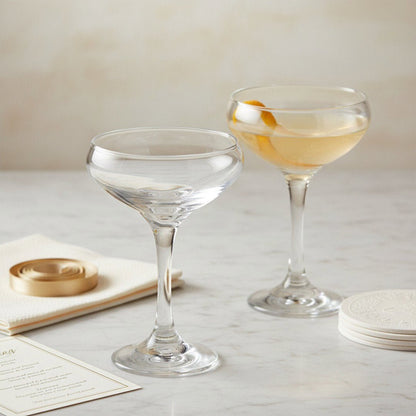 The 1930 "Algonquin Round Table" Classic Cocktail Coupe Glass, 2 - Piece Set (Gift Box Collection) - HISTORY COMPANY