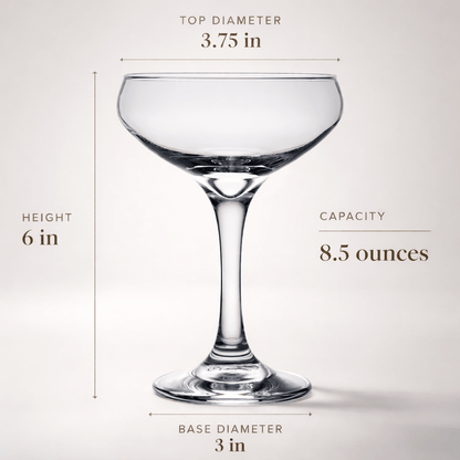 The 1930 "Algonquin Round Table" Classic Cocktail Coupe Glass, 2 - Piece Set (Gift Box Collection) - HISTORY COMPANY