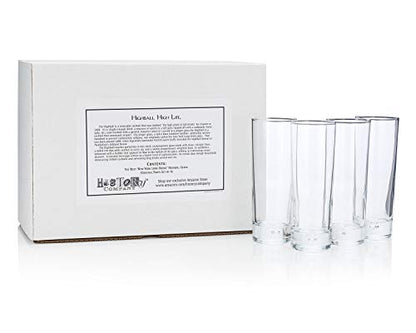 HISTORY COMPANY - Classic New York “Long Drink” Highball Glasses, Set of 4 – Perfect for tall cocktails and coolers.