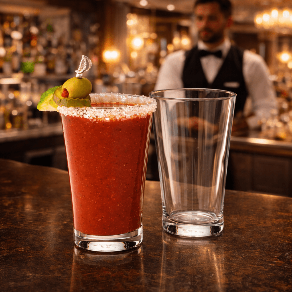 The Bloody Mary “Morning After” Glass – Inspired by the International Bar Flies, 2 - Piece Set (Gift Box Collection) - HISTORY COMPANY