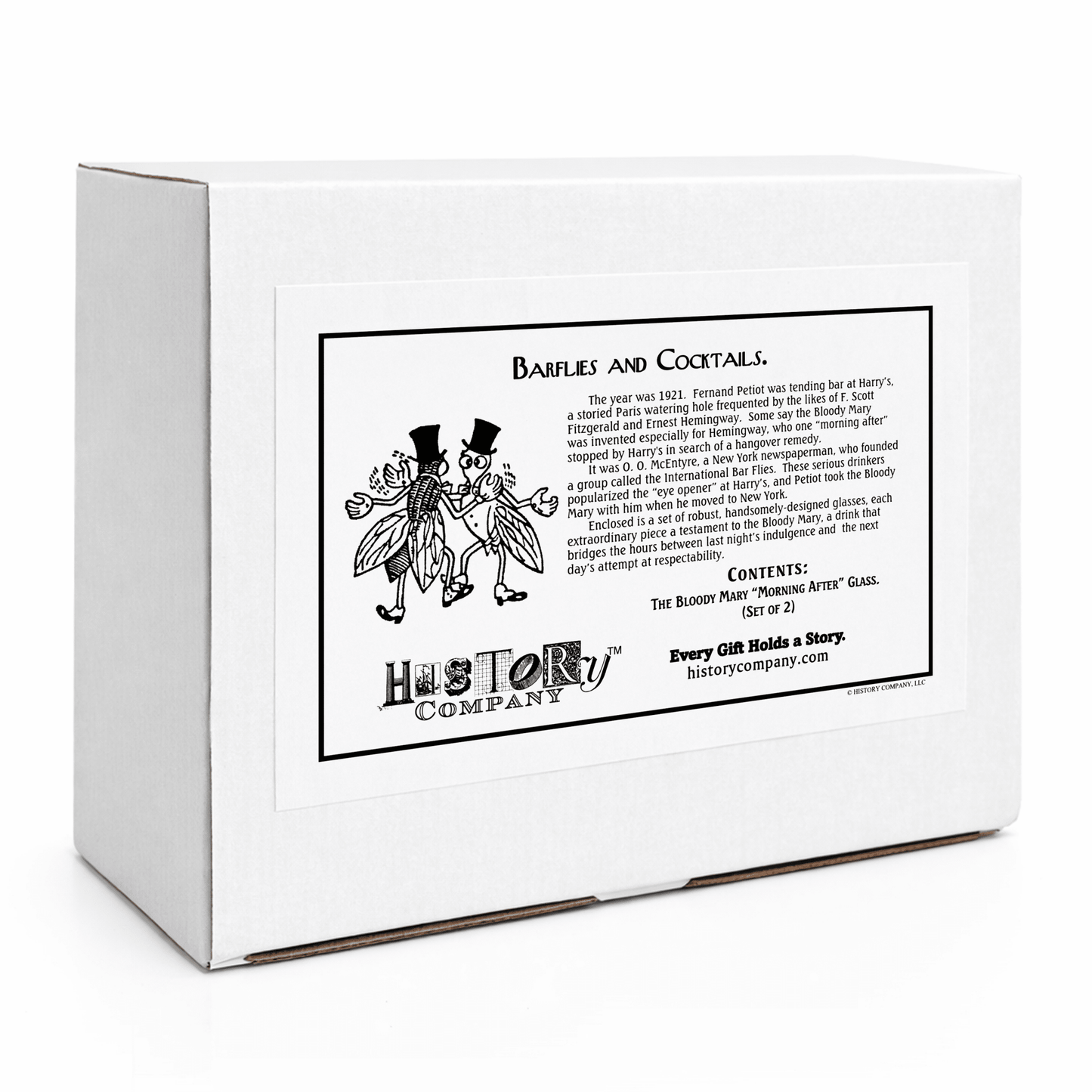 The Bloody Mary “Morning After” Glass – Inspired by the International Bar Flies, 2 - Piece Set (Gift Box Collection) - HISTORY COMPANY