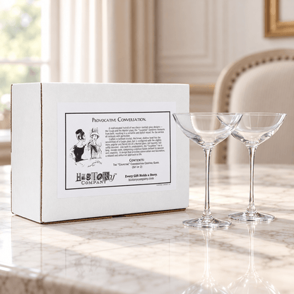 The “Coupetini” Cocktail Glass - Coupe and Martini Hybrid, 2-Piece Set (Gift Box Collection) - HISTORY COMPANY