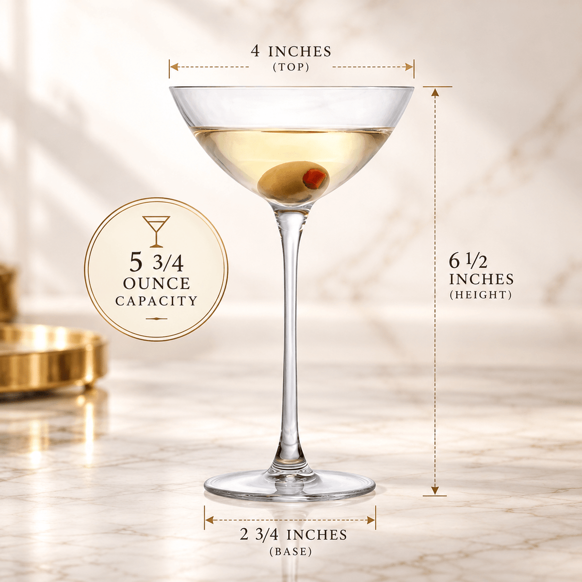 The “Coupetini” Cocktail Glass - Coupe and Martini Hybrid, 2-Piece Set (Gift Box Collection) - HISTORY COMPANY