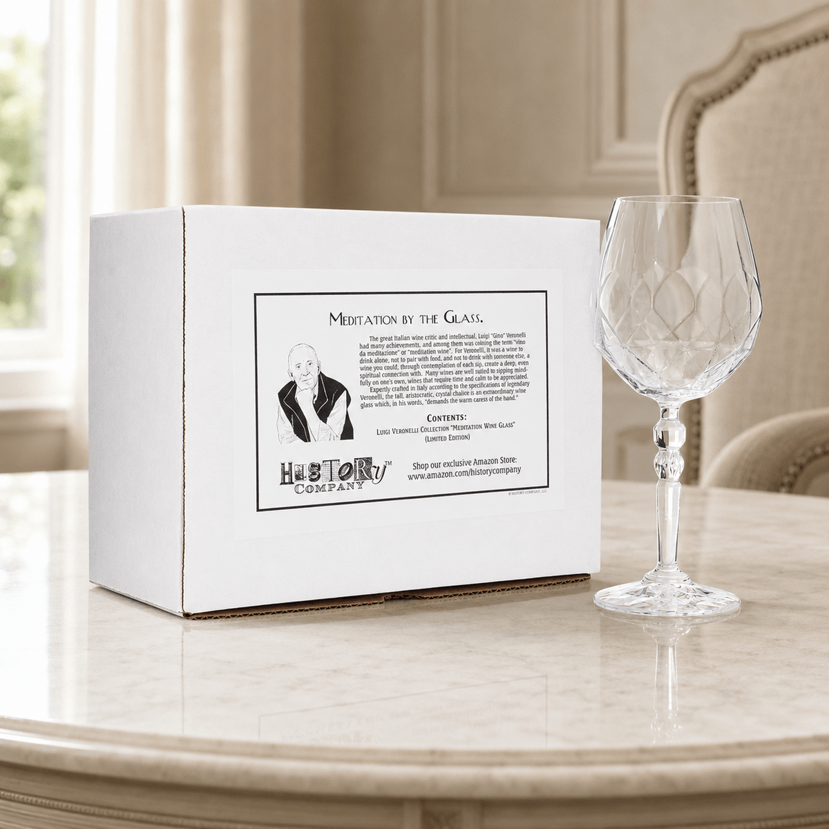 The Meditation Wine Glass - Designed by Luigi Veronelli for Mindful Sipping (Gift Box Collection) - HISTORY COMPANY