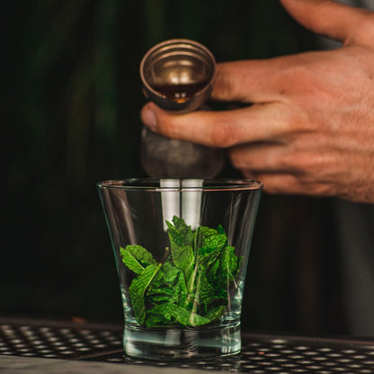 HISTORY COMPANY - “Five O’Clock Club” Whiskey Glass Set, 2-Piece – Retro-style barware for cocktails & spirits. 