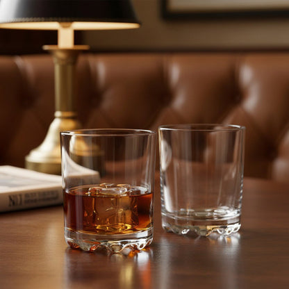 The “Tallulah” Whiskey Club Glass – for Bourbon, Scotch & Cocktails, 2 - Piece Set (Gift Box Collection) - HISTORY COMPANY
