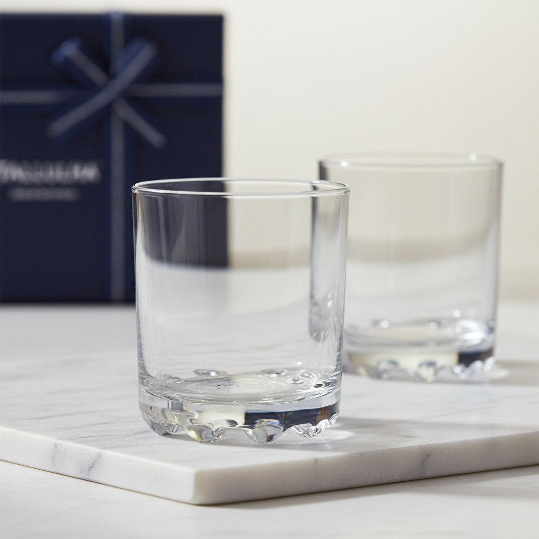 The “Tallulah” Whiskey Club Glass – for Bourbon, Scotch & Cocktails, 2 - Piece Set (Gift Box Collection) - HISTORY COMPANY