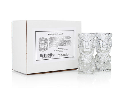 The "Tiki Bar" Tropical Cocktail Glass, Exotic 2 - Piece Set (Gift Box Collection) - HISTORY COMPANY