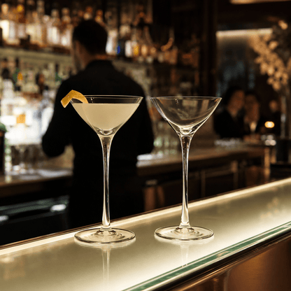 The Two-Sip Martini Glass, Refined Cocktail Minimalism, 2-Piece Set (Gift Box Collection) - HISTORY COMPANY