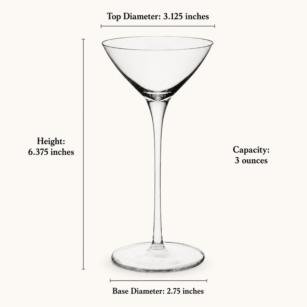 The Two-Sip Martini Glass, Refined Cocktail Minimalism, 2-Piece Set (Gift Box Collection) - HISTORY COMPANY