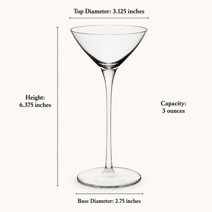 The Two-Sip Martini Glass, Refined Cocktail Minimalism, 2-Piece Set (Gift Box Collection) - HISTORY COMPANY