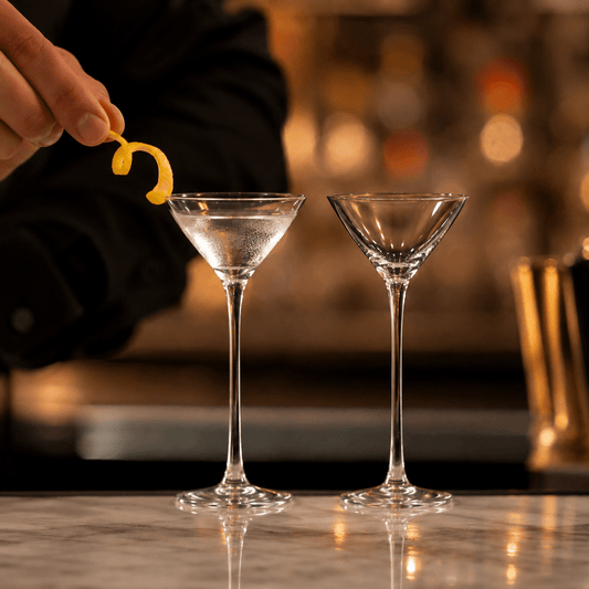 The Two-Sip Martini Glass, Refined Cocktail Minimalism, 2-Piece Set (Gift Box Collection) - HISTORY COMPANY