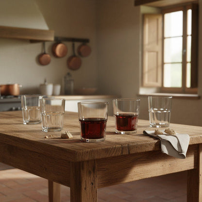 Giftable Italian Vino da Tavola glasses for wine and everyday drinks