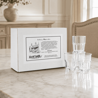 Trattoria - Style “Vino da Tavola” Stemless Wine Glass, 4 - Piece Stackable Set (Gift Box Collection) - HISTORY COMPANY