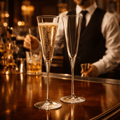Champagne flutes inspired by the legendary schooner from classic Hollywood