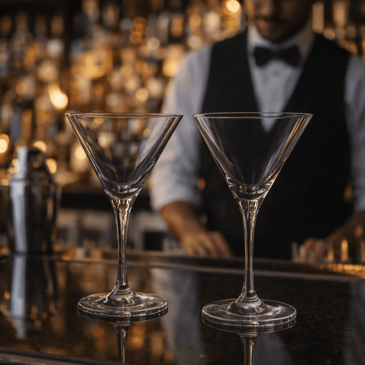 "World’s Best" Crystal Martini Glass, Luxury 2 - Piece Set (Gift Box Collection) - HISTORY COMPANY