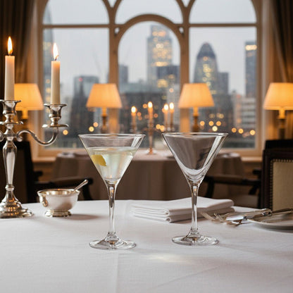 "World’s Best" Crystal Martini Glass, Luxury 2 - Piece Set (Gift Box Collection) - HISTORY COMPANY