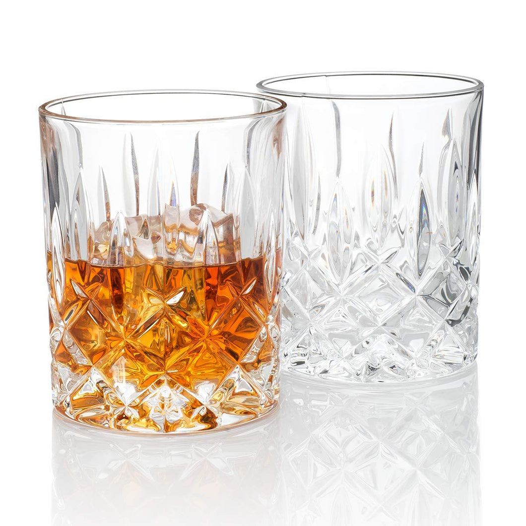 Square Drinking Whiskey Glasses Set of 4 Old Fashioned Glass Cup Bar Set NEW