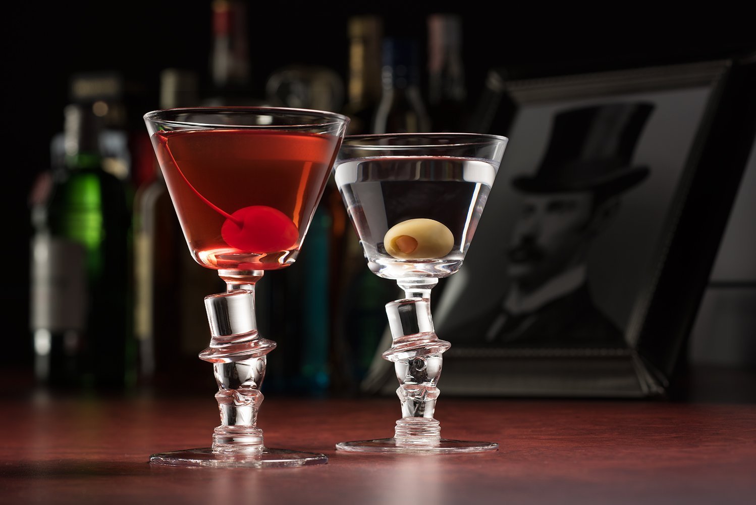 Knickerbocker Bar Mr. Astor’s Top Hat Original Martini Glass, 2-Piece Set  (Gift Box Collection)
